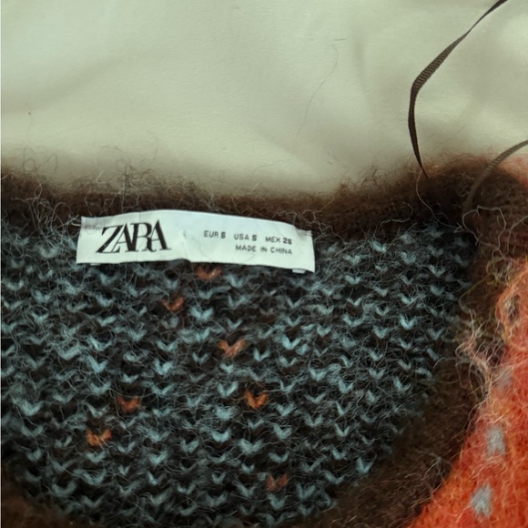 Zara Women's Bold Orange and Black Cardigan - Picture 7 of 8